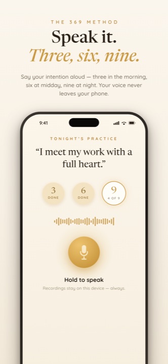 369 Method spoken practice — speak your intention through three stages
